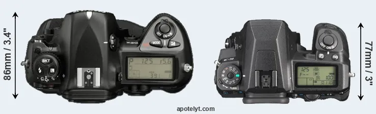 Compare D2X versus K-3 top