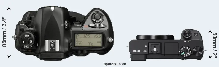 Compare D2X versus A6400 top