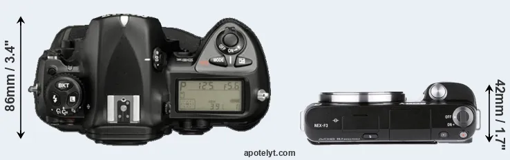 Compare D2X versus NEX-F3 top
