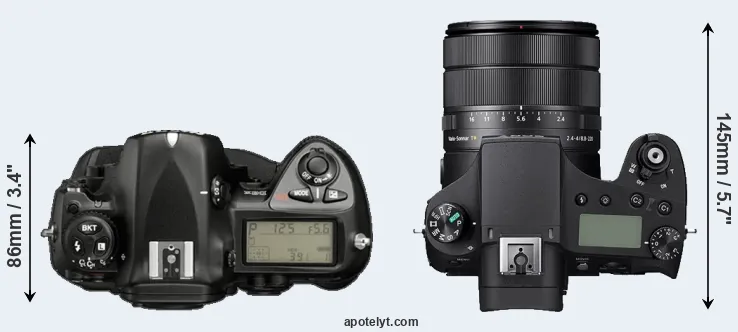 Compare D2X versus RX10 IV top
