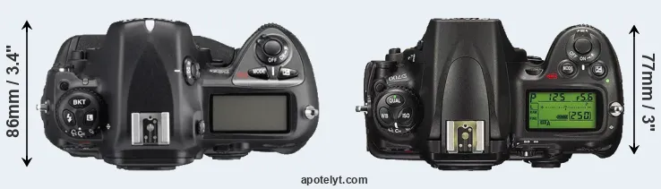 Compare D2Xs versus D700 top