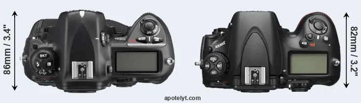 Compare D2Xs versus D800E top