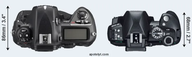 Compare D2Xs versus E-510 top