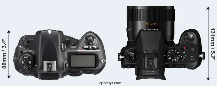 Compare D2Xs versus FZ1000 top