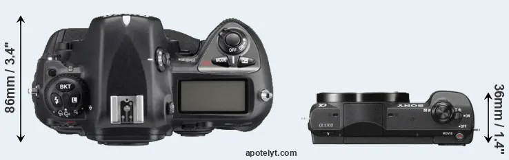 Compare D2Xs versus A5100 top
