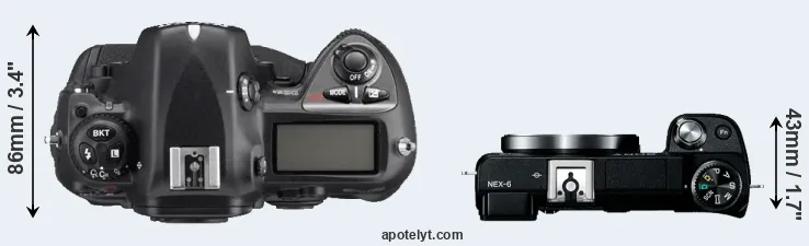 Compare D2Xs versus NEX-6 top