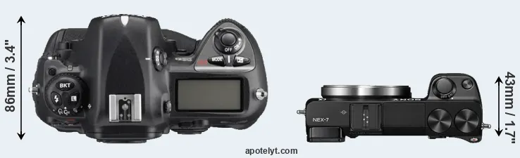 Compare D2Xs versus NEX-7 top