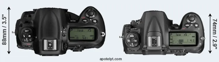 Compare D3 versus D300 top