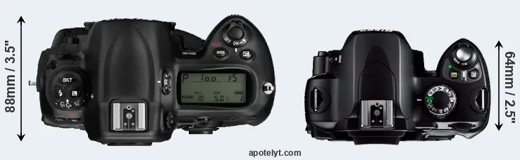 Compare D3 versus D40 top