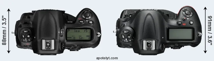 Compare D3 versus D4S top