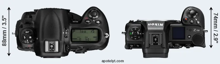 Compare D3 versus Z6 III top