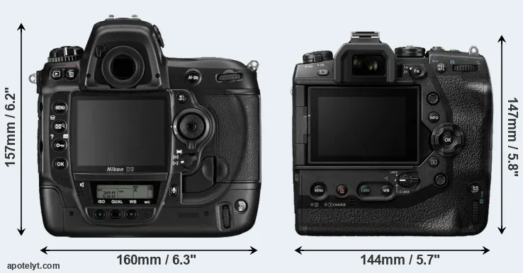 Comparison D3 or E-M1X rear