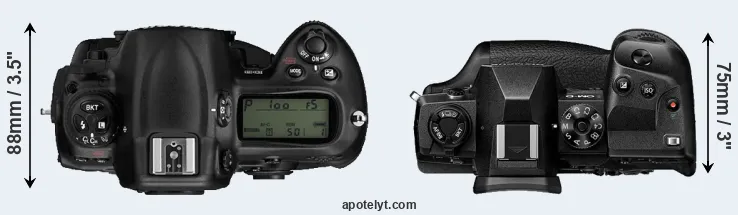 Compare D3 versus E-M1X top