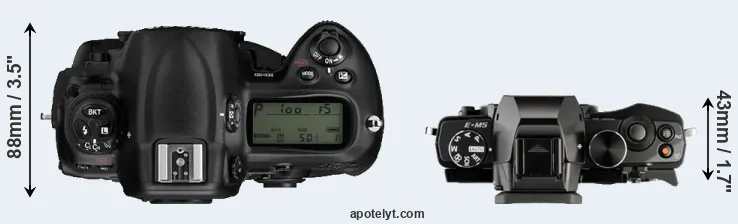 Compare D3 versus E-M5 top