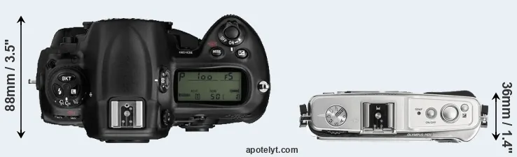 Compare D3 versus E-P1 top