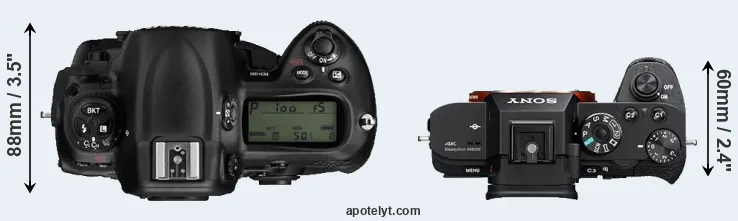 Compare D3 versus A7S II top