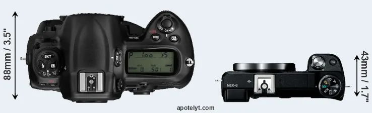 Compare D3 versus NEX-6 top