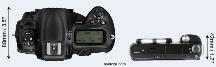 Compare D3 versus NEX-F3 top