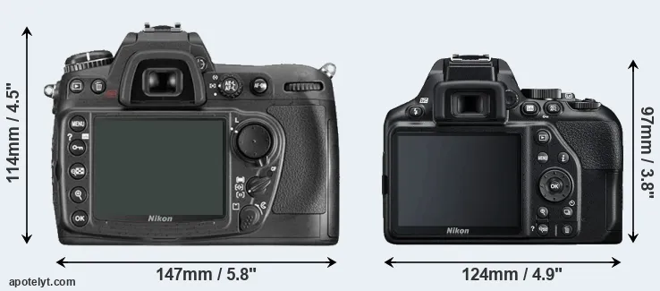 Comparison D300 or D3500 rear