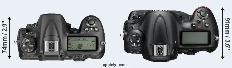 Compare D300 versus D4S top
