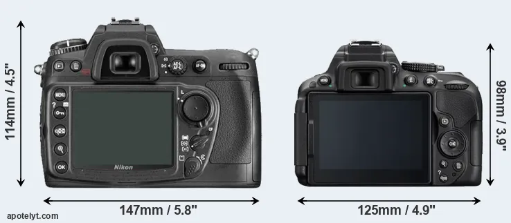 Comparison D300 or D5300 rear