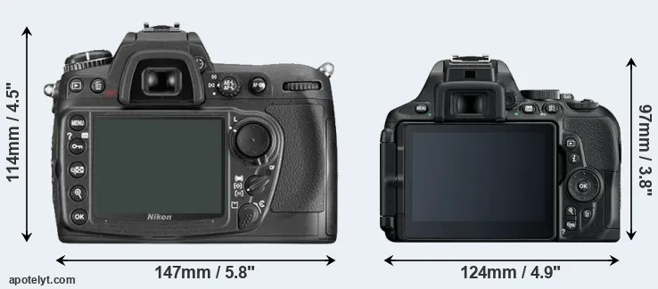 Comparison D300 or D5600 rear