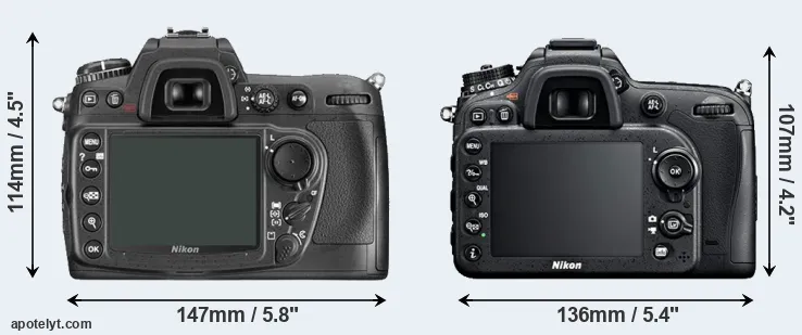 Comparison D300 or D7100 rear