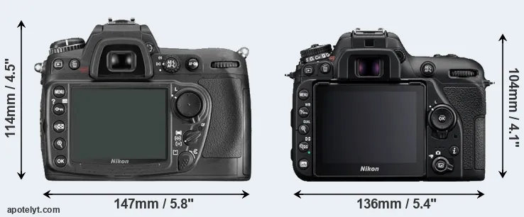 Comparison D300 or D7500 rear