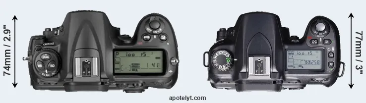 Compare D300 versus D80 top