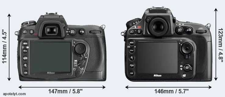 Comparison D300 or D800E rear