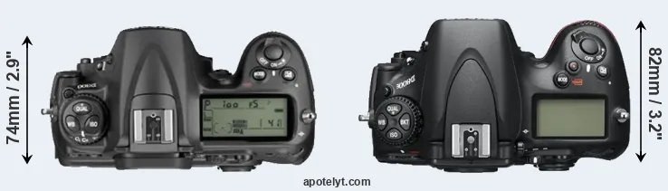 Compare D300 versus D800E top