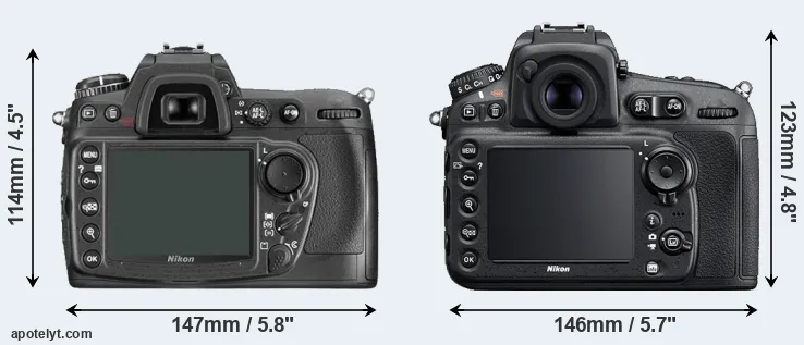 Comparison D300 or D810 rear