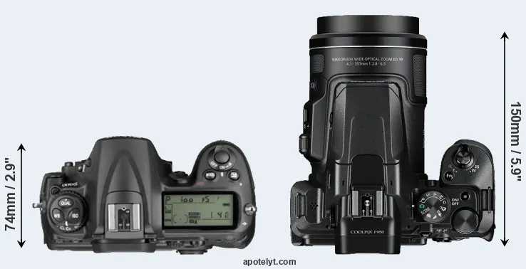 Compare D300 versus P950 top