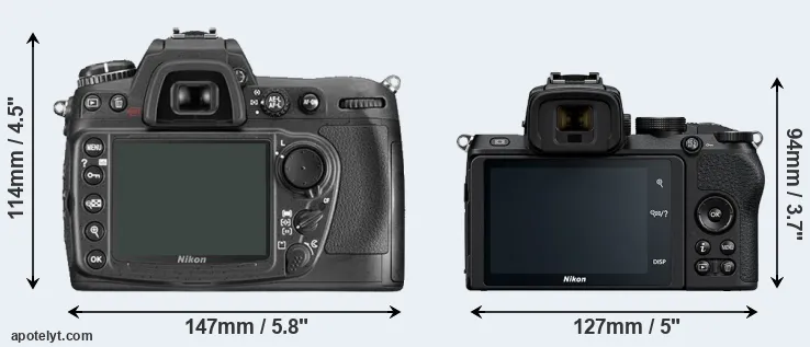 Comparison D300 or Z50 rear