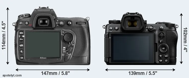 Comparison D300 or Z6 III rear