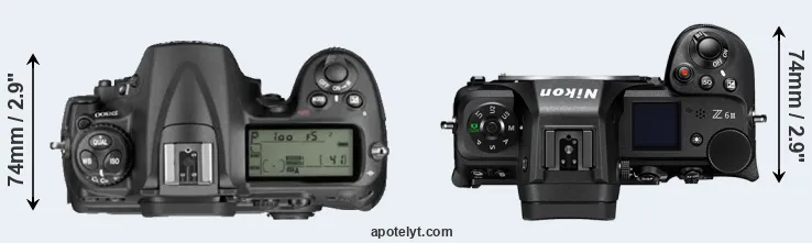 Compare D300 versus Z6 III top