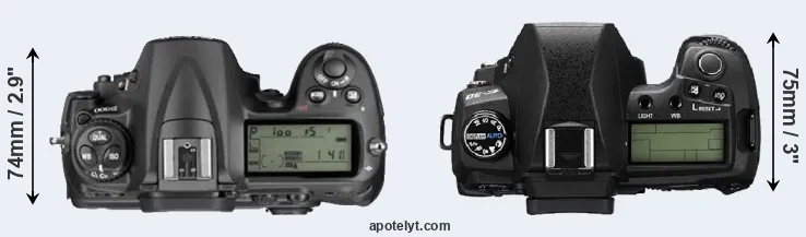 Compare D300 versus E-30 top
