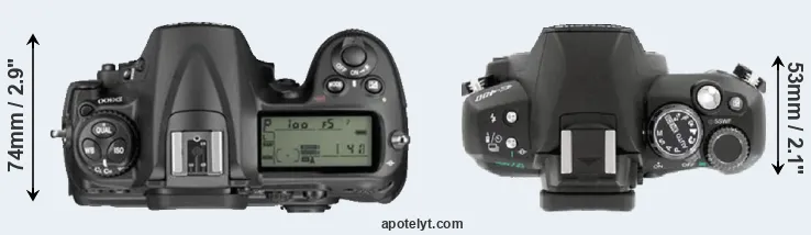 Compare D300 versus E-400 top