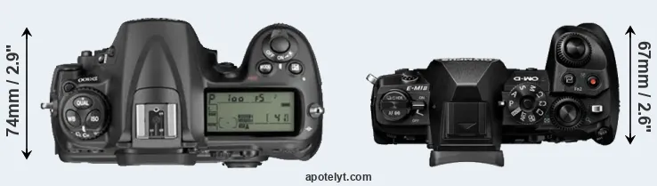 Compare D300 versus E-M1 II top