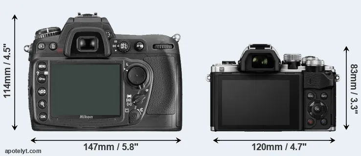 Comparison D300 or E-M10 II rear