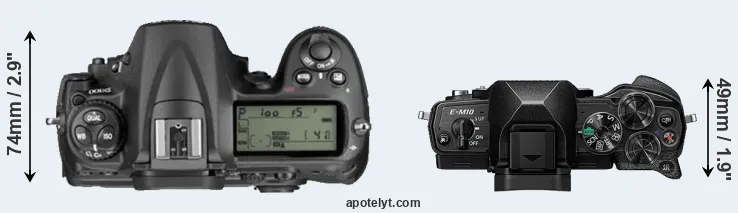 Compare D300 versus E-M10 IV top
