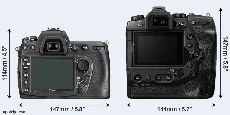 Comparison D300 or E-M1X rear