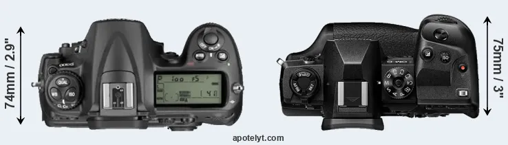 Compare D300 versus E-M1X top