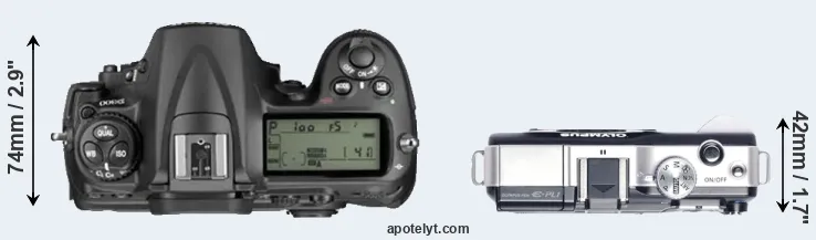 Compare D300 versus E-PL1 top