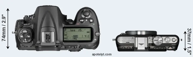 Compare D300 versus E-PL3 top