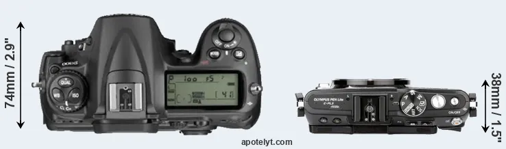 Compare D300 versus E-PL5 top