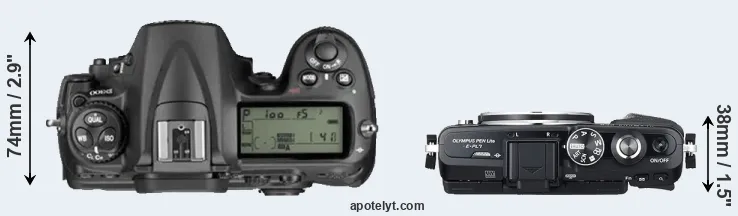 Compare D300 versus E-PL7 top