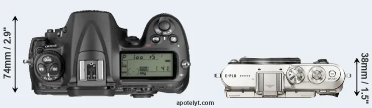 Compare D300 versus E-PL8 top
