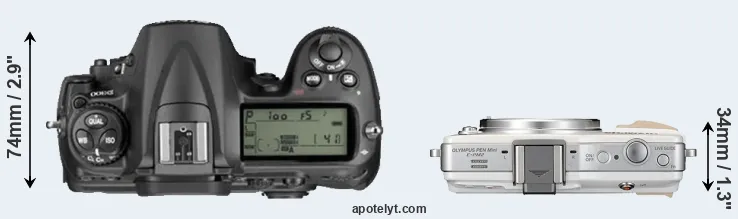 Compare D300 versus E-PM2 top