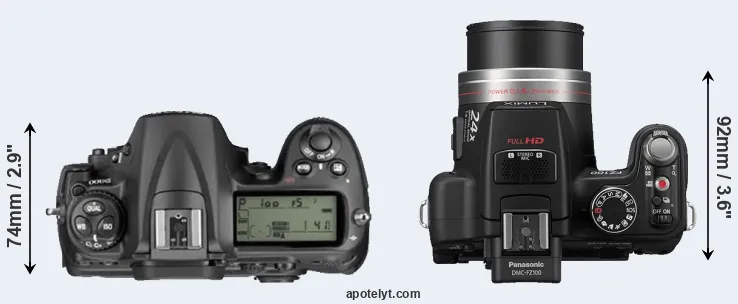 Compare D300 versus FZ100 top